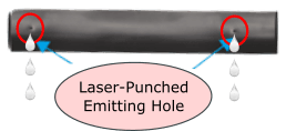 Laser-punched hole