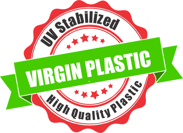 Made with virgin plastic