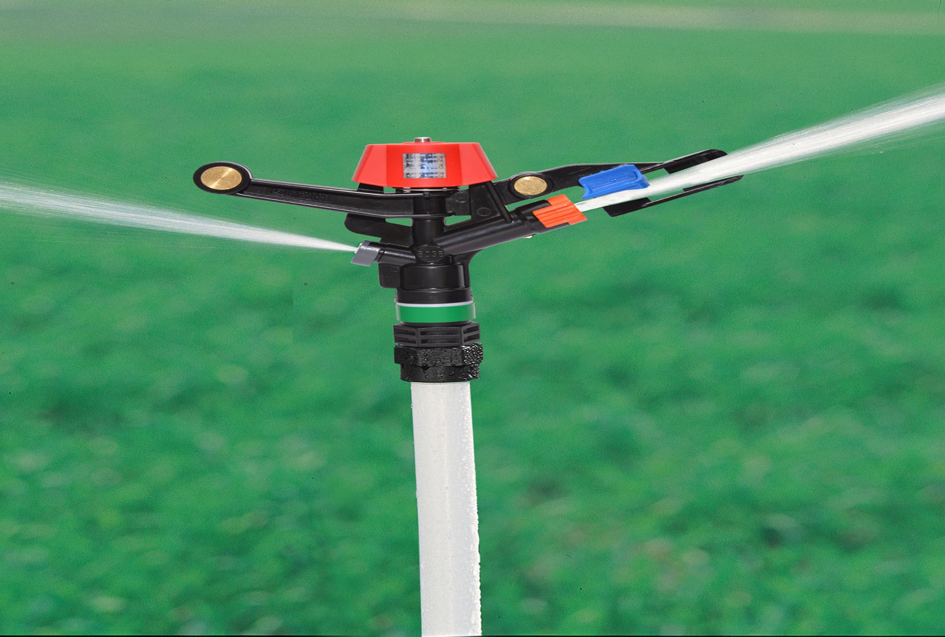 Sprinkler in field