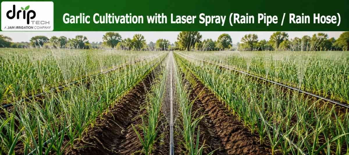 Garlic Cultivation with Laser Spray (Rain Pipe / Rain Hose)