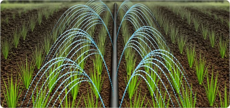 Laser Spray-JET Rain Pipe for Fully Grown Crops
